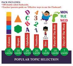 syga English Essential Flash Cards 100 Cards for Kids Child to Learn English Cards- Multi Color
