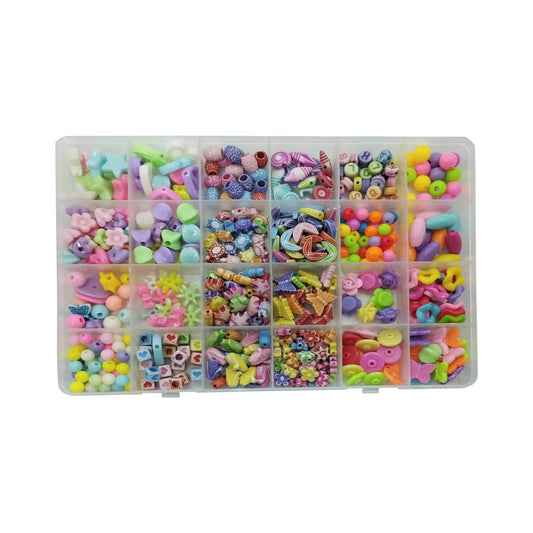 SYGA Beads for Kids Crafts Children's Jewelry Making Kit DIY Bracelets Necklace Hairband and Rings Craft Kits Birthday for 4, 5, 6, 7-Year-Old Little Girls-Multicolor (DIYBeadsSet-24)