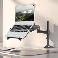 SYGA Adjustable Laptop Monitor Stand, Desk Mount with Full Motion Gas Spring Arm, Black
