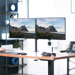VIVO Dual LCD Monitor Desk Mount Stand Heavy Duty Fully Adjustable fits 2 /Two Screens up to 27" (STAND-V002)
