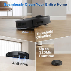 ECOVACS Deebot N30 PRO Omni 2 In 1 Robotic Vacuum Cleaner & Mop,10000 Pa Suction,3500+ Sq.Ft,Self-Emptying Omni-Station,Truedge Mopping,Zerotangle 2.0,Hot Air-Drying,Auto-Lift Mop On Carpet,320 Mins