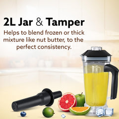 AGARO Grand Professional Blender/Grinder/Mixer, 2000 watts, 2 Litres BPA Free Jar, Commercial heavy duty blender, High Power & Speed Blender, 100% Copper Motor, Pulse Function, 8 Leaf SS Blade