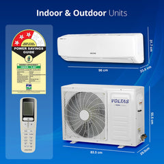 Voltas 1.5 Ton 3 Star, Fixed Speed Split AC (Copper, LED Display, Anti-dust Filter, 183 Vectra Elegant, White)
