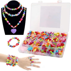 SYGA Beads for Kids Crafts Children's Jewelry Making Kit DIY Bracelets Necklace Hairband and Rings Craft Kits Birthday for 4, 5, 6, 7-Year-Old Little Girls-Multicolor (DIYBeadsSet-3)
