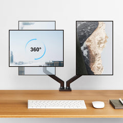 Softline Pro SP HMS2 Dual Monitor Arms - Fits 13 to 32 Inch Screens, Holds Up to 9 Kg Each, Full Motion Gas Spring Desk Mounts for 2 Monitors, VESA Compatible