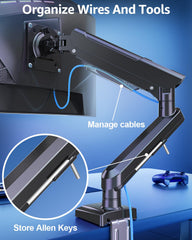 Single Monitor Mount for 13-32 inch Screen, Gas Spring Arm, Gaming & Home Office Use, VESA 75x75mm & 100x100mm, Freelift Pro Black