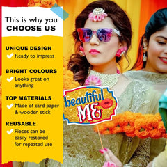 SYGA Family Photo Booth All Occasion Function Party Props Indian Baby Shower Festival Props for Family Wedding/Anniversary/Haldi/Reception/Birthday Party/Reunion/Get-Together/Sangeet-30Pcs