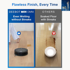 ECOVACS DEEBOT T80 Omni 2 in 1 Robot Vacuum Cleaner & Mop, 2025 New Launch, 18000 Pa, 6400 mAh Battery, OZMO Roller Real-Time Mop Washing, Self-Emptying, Hot Air Drying, AI ReMop 2.0, ZeroTangle 3.0