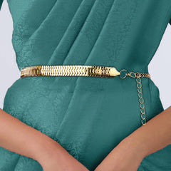 SYGA Waist Chain with Adjustable Metal Hook, Gold Color, Fashion Jewelry Belt for Women