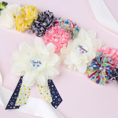 SYGA Pregnant Woman Baby Shower Maternity Flower Belt For MOM To Be & Daddy To Be Woman Belt Photography Props (Blue Wave)