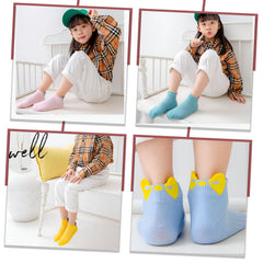 MOMISY 5 Pairs Baby Girl Boys Tube Socks Toddlers Infant Solid Color Boat Spring and Autumn Socks Stretch Baby Sock - Multicolor (IN, Age, 1 Year, 3 Years, Bow)