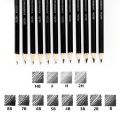 SYGA Professional Sketch and Drawing Pencils ?Art Pencil Box Contains 12 Pieces Set B 2B 3B 4B 5B 6B 7B 8B HB H 2H F