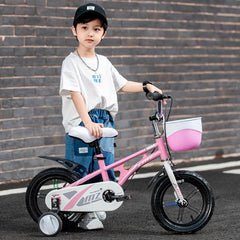 SYGA Bicycles for Kids 3-5 Years Children's Basket Bicycle Magnesium Alloy (12INCH,Pink)