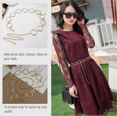 Syga Women Waist O Ring Chain BeltSuitable Size for Waist 25-35