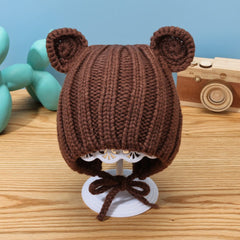 MOMISY Baby's Wool Beanie (MOMISY_Brown_6 Months-18 Months)