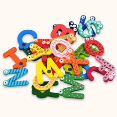 SYGA Wooden 26 English Upper Case (A to Z) Alphabets Stencils Letter Refrigerator magnate