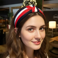 MOMISY Girls & Women’s Adjustable Hair Bands – Non-Slip Fashion Headbands for Parties, Weddings, Face Wash | All-Match Hair Accessories (Navy Blue, Red, White)