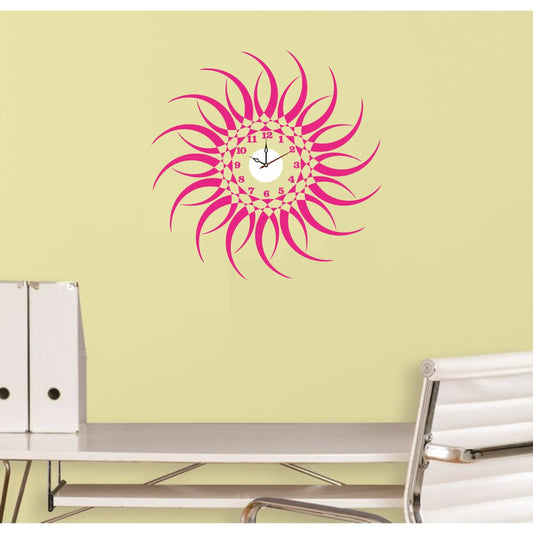 SYGA Pink Sun Design Wall Clock Stickers_16D