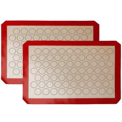 Syga Reusable Silicone Non-Stick Cookies Baking Mats for Moulds and Rolls, for Making Bread, Cakes, Macaroni, Buns and Loaves, Black, 2 Pieces