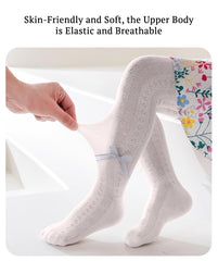 SYGA Baby Girls' Anti-Mosquito Cotton Thin Mesh Stockings with Bow Design, Size M 6-12 Months(Grey)