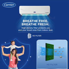 Carrier 1 Ton 3 Star AI Flexicool Inverter Split AC (Copper, Convertible 6-in-1 Cooling,Dual Filtration with HD & PM 2.5 Filter, Auto Cleanser, ESTER NEO+ Exi, CAI12ER3R34F0,White)