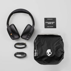 Skullcandy Crusher ANC 2 Over-Ear 4-Mic Active Noise Cancelling Wireless Headphones with 100 dB Sensory Bass, 40mm Drivers, Dual-Device Pairing, 50Hr Battery, Alexa Enabled – Black