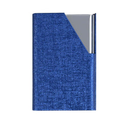MOMISY PU Leather Professional Business Visiting Card Case Wallet Debit Credit ATM Card Holders for Men & Women (6.5 x 1.25 x 9.5 cm) (Blue)