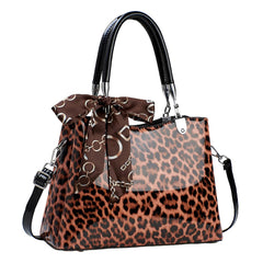 SYGA Women's Leopard Print Large Capacity Handbag | Shoulder Bag with Zipper Closure