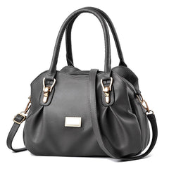 SYGA Women's Bags Soft Leather Middle-Aged And Elderly Women's Bags Single Shoulder Crossbody Bag(Grey)