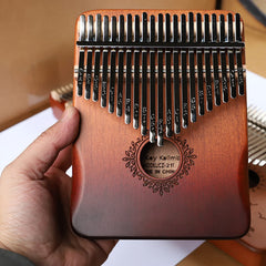 SYGA Thumb Piano Kalimba 21-Tone Keys Finger Piano Kalingba Musical Instrument Retro Dream Deer Gifts for Kids and Adults, Handguard-Brown