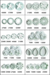 SYGA 48 Pieces Decorating Kit containing 33 Flower Fondant Cake Sugarcraft Cookie Mould with 1 Cake Smoother and 14 Fondant Sticks
