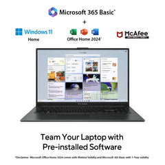 ASUS Vivobook Go 15, 7000 Series, AMD Ryzen 3 7320U, 8 GB RAM, 512GB SSD, FHD, Anti-Glare, 15.6", 39.6 cm, Windows 11 Home, M365 Basic(1yr)* Office24, Mixed Black, 1.63 kg, E1504FA-BQ2322WS, Laptop