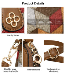 SYGA Women's Bohemian Crossbody Bag Niche Ethnic Design Women's Bag Shoulder Bag Crossbody Coin Mobile Phone Bag(Gray Brown)