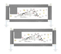 SYGA 1.5 & 2.0 M Pack of 2 Animal Print Baby Safety Bed Rail_Gray