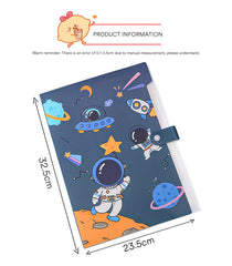 SYGA Cartoon Astronaut 6-Gate File Folder for A4 Student Exam Paper Organizing and Storage(Blue)