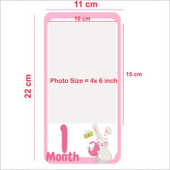 SYGA 1 to 12 Month Animal Photo Banner for Your Baby with Front Side Photo Space & Sweet Memory Writing Space Back Side of Banner