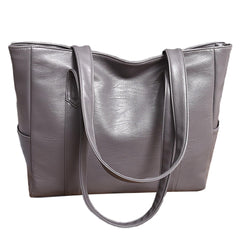 SYGA Women's Crossbody Bag, Single Shoulder Strap, Zipper Closure, Genuine Leather, Grey