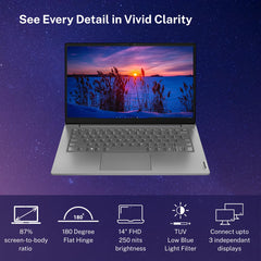 Lenovo V14 Intel Core i3 13th Gen 14" FHD (1920x1080) Antiglare 250 Nits Thin and Light Laptop (8GB RAM/512GB SSD/Windows 11 Home/Office Home 2024/Iron Grey/1.43 kg), 83A0A0PBIN