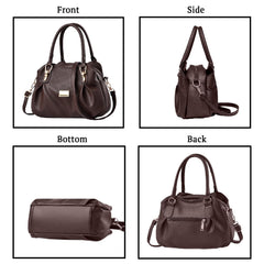 SYGA Women's Bags Soft Leather Middle-Aged And Elderly Women's Bags Single Shoulder Crossbody Bag(Brown)