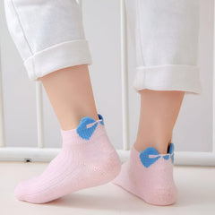 MOMISY 5 Pairs Baby Girl Boys Tube Socks Toddlers Infant Solid Color Boat Spring and Autumn Socks Stretch Baby Sock - Multicolor (IN, Age, 6 Years, 8 Years, Bow)