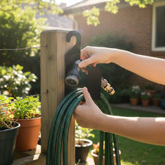 STANSY Wall Mounted Garden Hose Hanger | Plastic Hose Holder for Water Pipe Storage | Heavy Duty Hose Stand for Garden, Balcony & Terrace