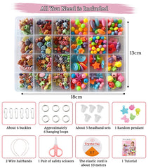 SYGA Beads for Kids Crafts Children's Jewelry Making Kit DIY Bracelets Necklace Hairband and Rings Craft Kits Birthday for 4, 5, 6, 7-Year-Old Little Girls-Multicolor (DIYBeadsSet-15)