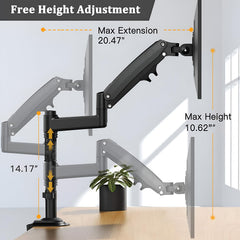 SYGA NB H180 Dual Monitor Desk Mount, 22-27 Inches, 2-9 kg Load Capacity-Black