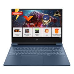HP Smartchoice Victus, AMD Ryzen 5 8645HS, 6GB RTX 3050, 31 Tops, 16GB DDR5(Upgradeable) 512GB SSD, 144Hz, 300nits, FHD, 15.6"/39.6cm, Win11, M365* Office24, Blue, 2.3kg, fb3009AX, AI Gaming Laptop