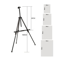 SYGA Portable Art Easel Adjustable Tripod Stand with Four Size Canvas & and Black Easel Carry Case