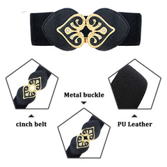 Syga Women's Faux Leather Waist Belt (Pack Of 1) (SYGA_Black)