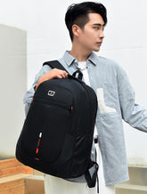 SYGA Backpack for Boys & Girls Large Capacity Business,School Oxford Cloth Backpack(Black Red)