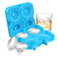 SYGA 1 Piece Diamond-Shaped Fun Ice Cube Molds BPA Silicone Flexible Ice Maker Tray with Funnel