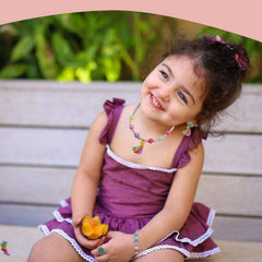 SYGA Children's Girls Necklace Earring Ring Set Jewelry Pearl Necklace Bracelet Set For Kids, Girl, Gift, Party (Rainbow 5Pieces)
