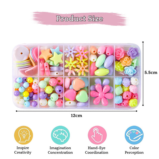 SYGA Beads for Kids Crafts Children's Jewelry Making Kit DIY Bracelets Necklace Hairband and Rings Craft Kits Birthday for 4, 5, 6, 7-Year-Old Little Girls-Multicolor (DIYBeadsSet-100)